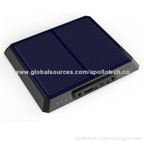 Solar Multi-functional Power Bank with 20,000mAh Capacity, 12V/2A Input